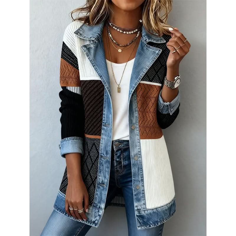 Tallow | Casual Denim-Trim Jacket — image 2