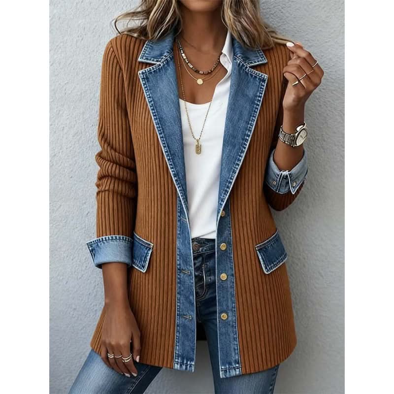 Tallow | Casual Denim-Trim Jacket — image 3