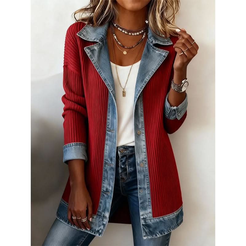 Tallow | Casual Denim-Trim Jacket — image 4