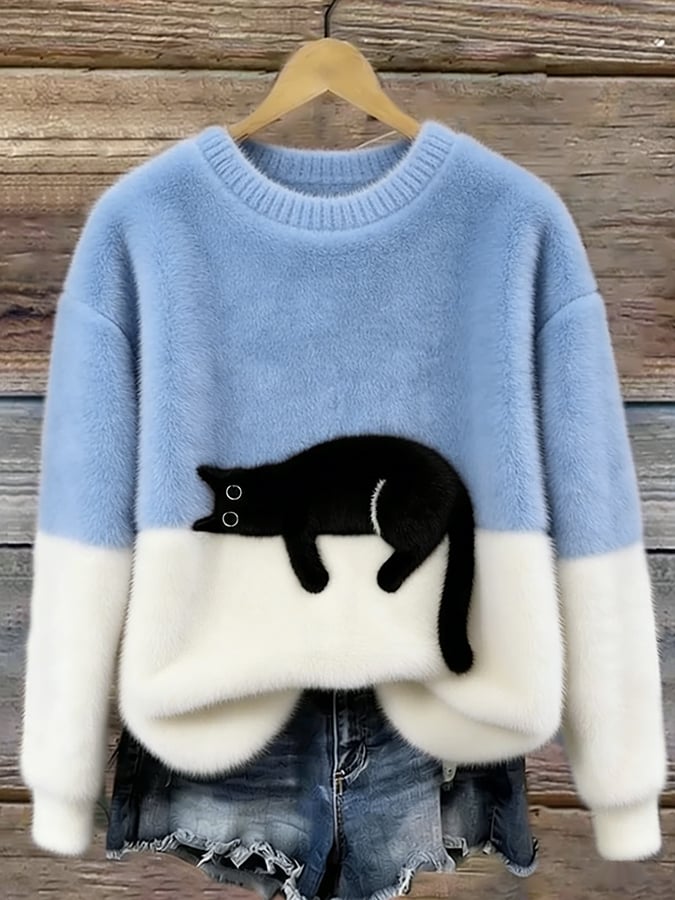 Maren | Cat Motif Oversized Jumper — image 1