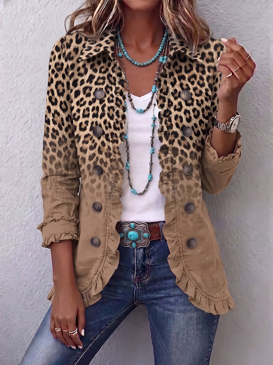 Gwendra | Vintage Leopard-Print Ruffle Jacket — image 1