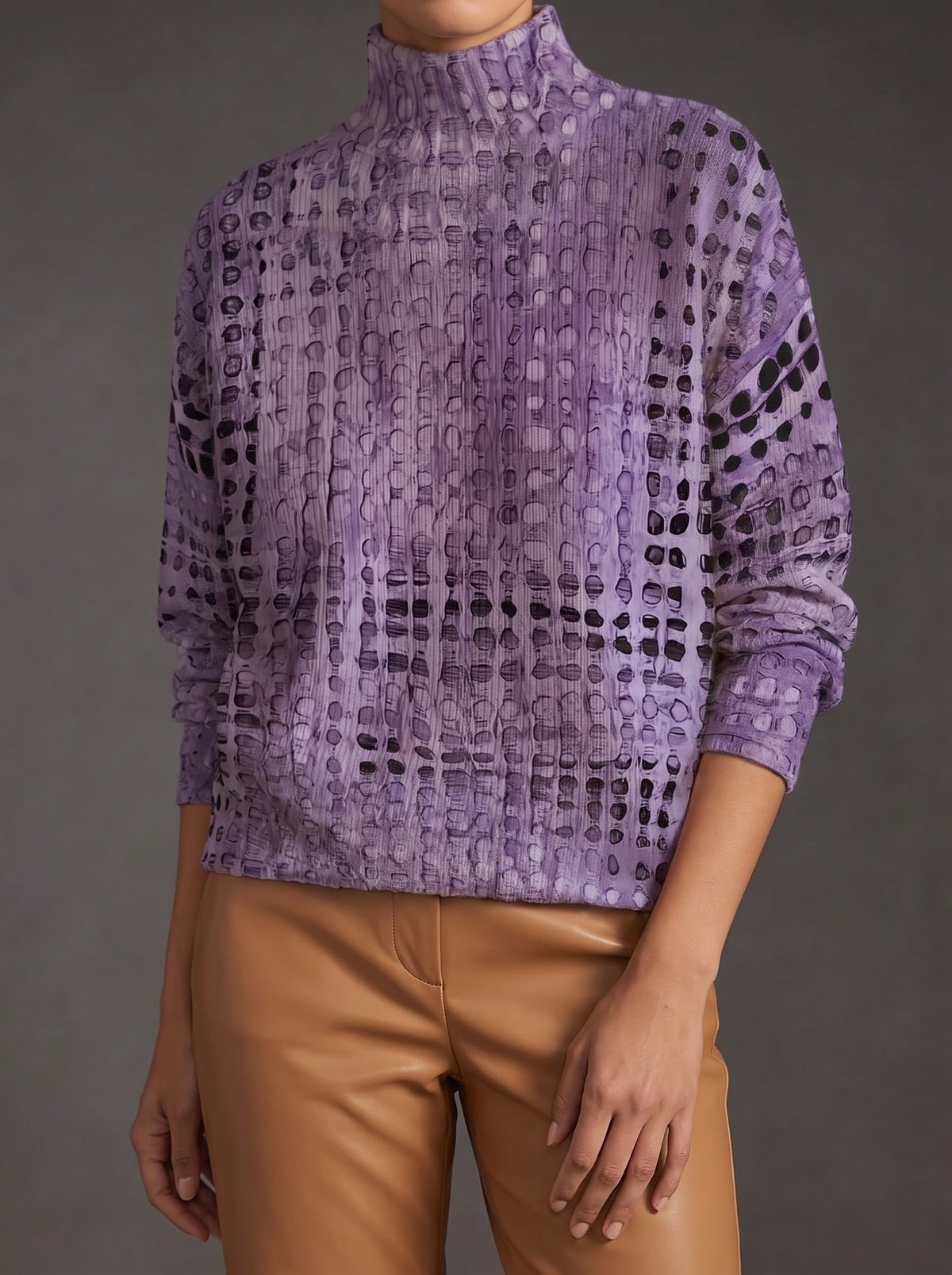 Iseult | Lavender Lattice Roll-Neck — image 1